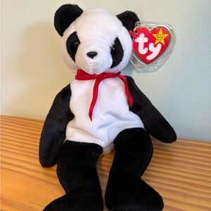Ty Beanie Baby Fortune Plush Panda Bear